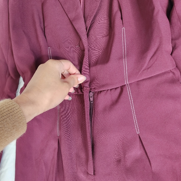 Missguided Plum Tailored Long Sleeve Plunge Belted Tux Jumpsuit size US … - Picture 4 of 16